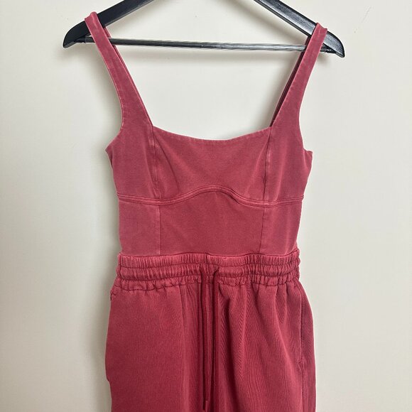FREE PEOPLE Movement Inbound Onesie Stretch Jumpsuit in Crimson Size Small - Picture 4 of 10